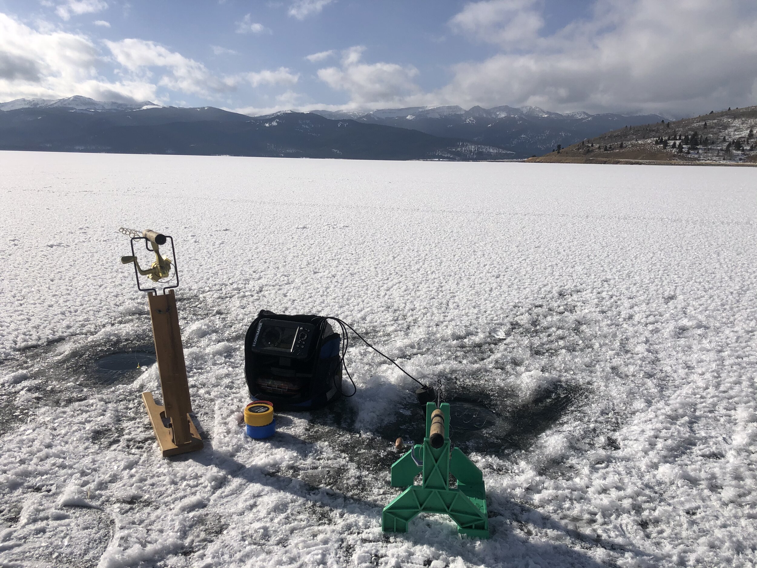 Ice Fishing on Hebgen Lake Montana Guided by madison adventures